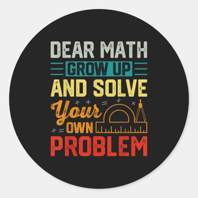 Sehr geehrte Mathematik wächst zu einem sonnigen P Runder Aufkleber (Vorderseite)