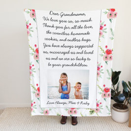 Sehr geehrte Oma | Foto und Brief Personalisiert Fleecedecke