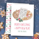 Sehr geehrte Santa Fat Bank Konto Slim Body Weihna Feiertagskarte<br><div class="desc">Teilen Sie sich einen Spaß mit dieser Weihnachtskarte mit dem Wasserfarbenbrief "Lieber Weihnachtsmann" und dem Teller mit den Lebkuchenkochen. In dem Brief steht: "Ich wollte ein feines Bankkonto und einen schlanken Körper... verwechseln Sie es nicht wieder wie im letzten Jahr!" Der Gruß und die Namen können personalisiert sein. Kunst von...</div>