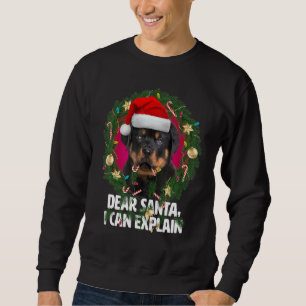 Sehr geehrte Santa Niedlich Rottweiler Welpe Naugh Sweatshirt