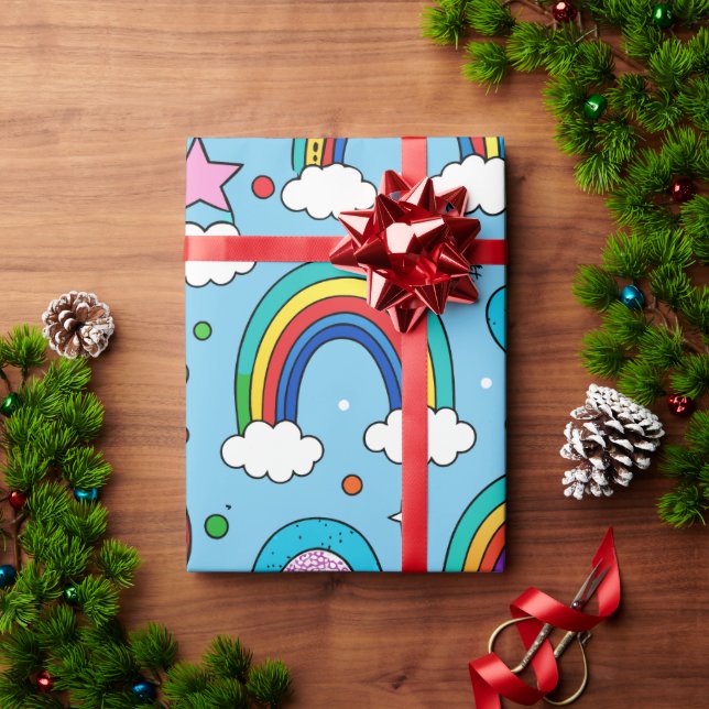 Sehr geehrte Santa Rainbow Custom Muster Geschenkpapier (Feiertagsgeschenk)