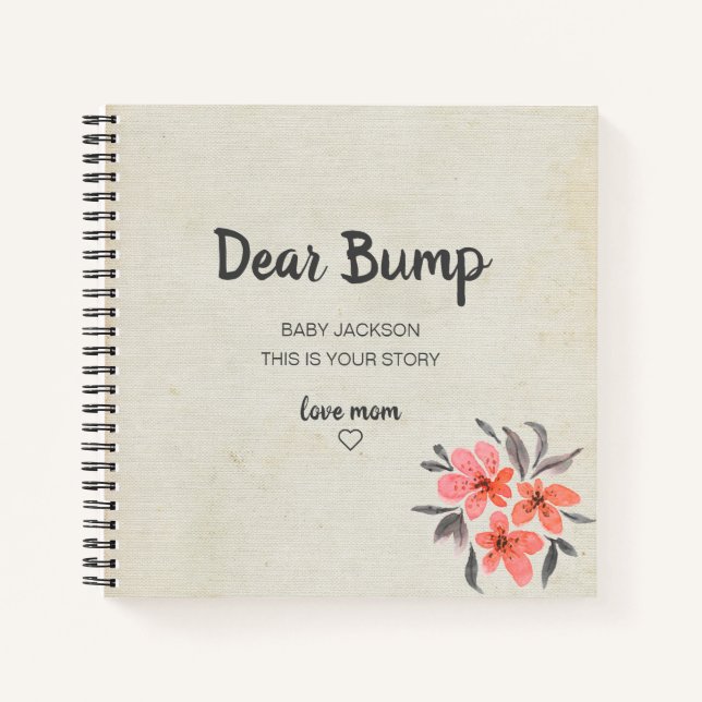 Sehr geehrter Bump Keepake Pregnancy Journal Notizbuch (Vorderseite)