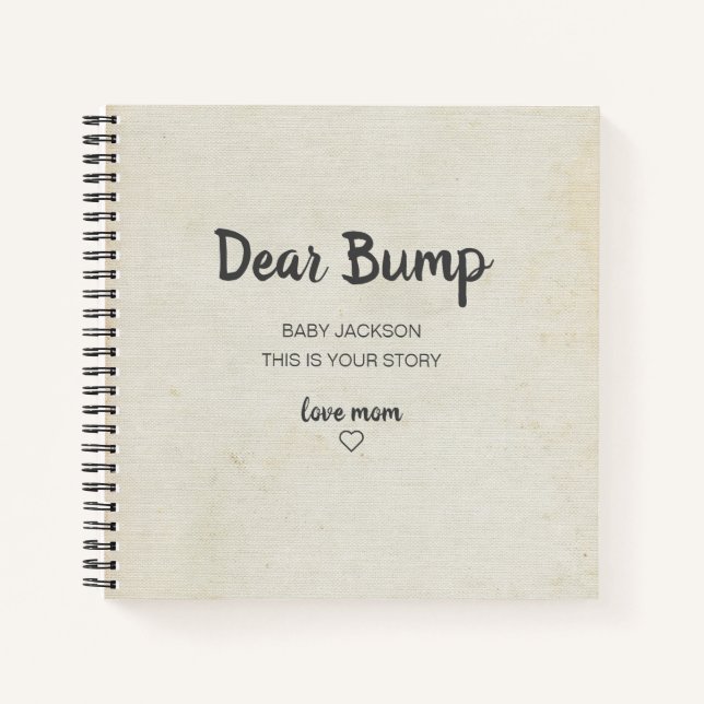 Sehr geehrter Bump Keepake Pregnancy Journal Notizbuch (Vorderseite)