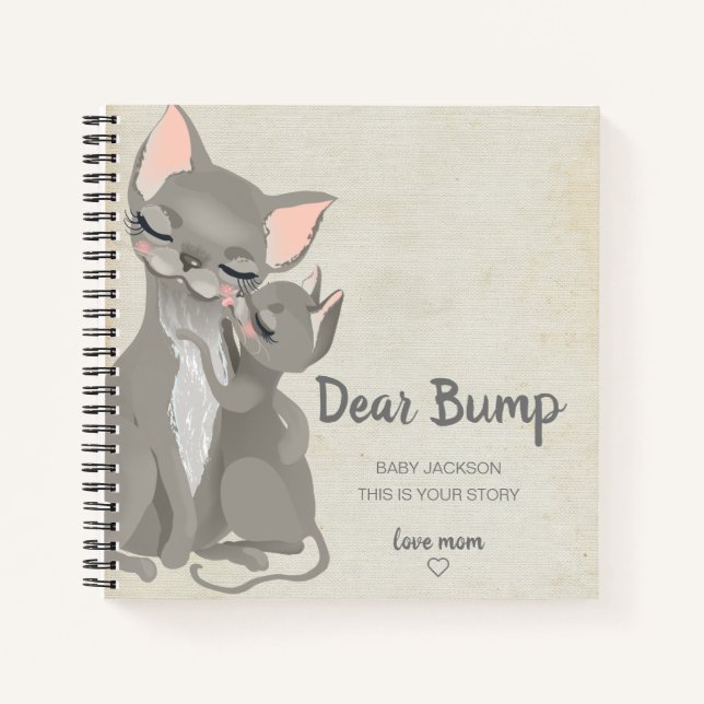 Sehr geehrter Bump Kitten Keepake Pregnancy Journa Notizbuch (Vorderseite)