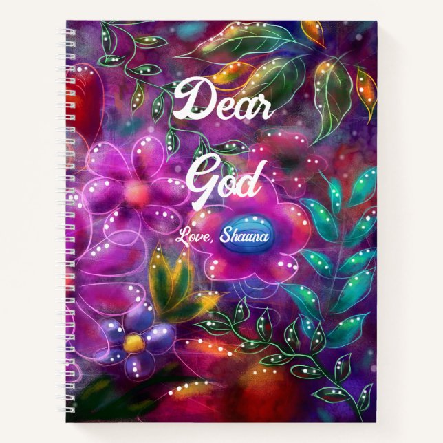 Sehr geehrter Gott Journal w/Whimsical Abstrakt Notizbuch (Vorderseite)