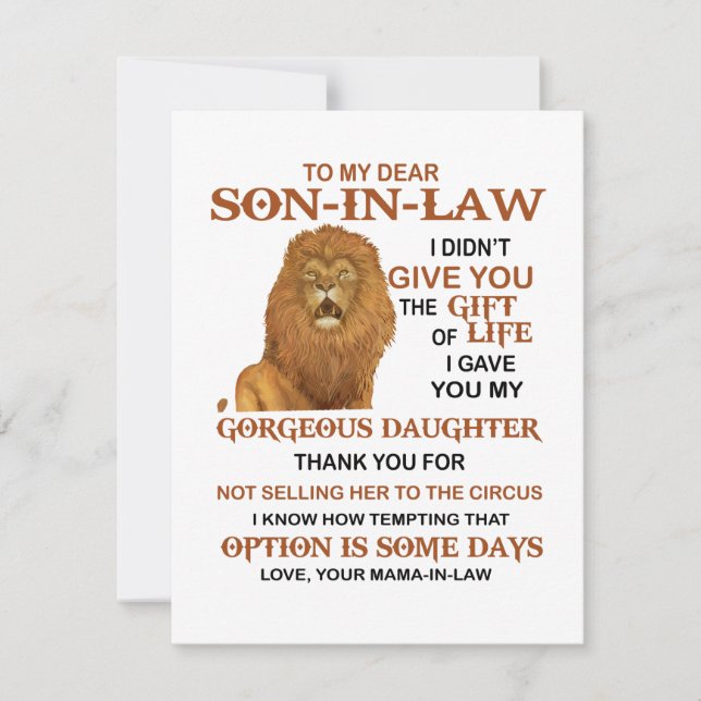 Sehr geehrter Herr Schwiegersohn, ich habe dir mei Einladung (Vorderseite)