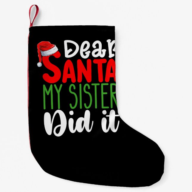 Sehr geehrter Herr Weihnachtsmann, meine Schwester Kleiner Weihnachtsstrumpf (Vorderseite)