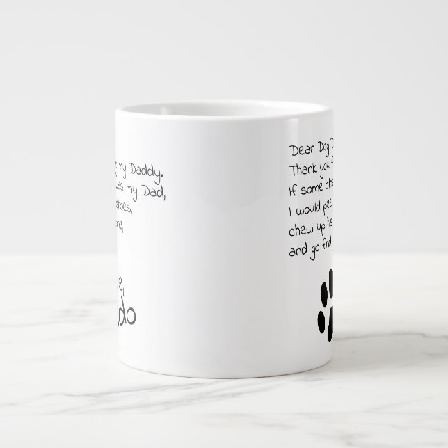 Sehr geehrter Hund Vater Mama Personalisiert Pet N Jumbo-Tasse (Vorderseite)