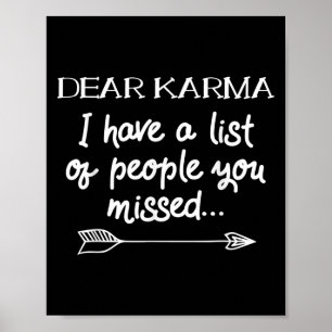 Sehr geehrter Karma Ich habe eine Liste der Leute, Poster