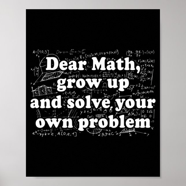 Sehr geehrter Mathematik-Spaß zurück zum Mathemati Poster (Vorne)