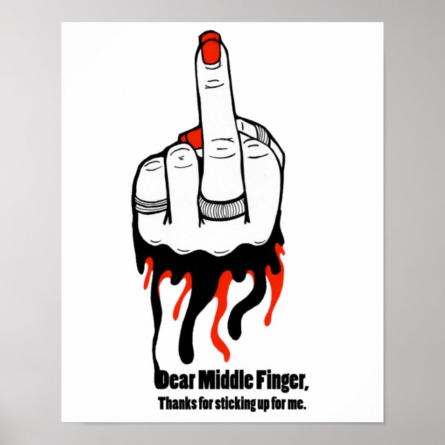 Sehr geehrter Mittelfinger Poster (Vorne)