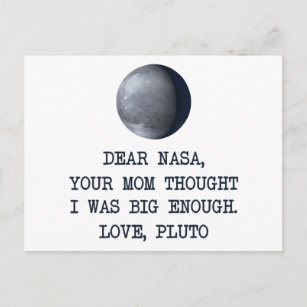 Sehr geehrter Nasa Liebe Pluto Postkarte