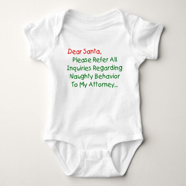 Sehr geehrter Santa Anwalt - Funny Christmas Lette Baby Strampler (Vorderseite)