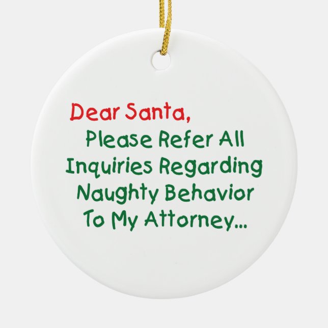 Sehr geehrter Santa Anwalt - Funny Christmas Lette Keramik Ornament (Vorne)