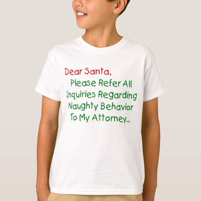 Sehr geehrter Santa Anwalt - Funny Christmas Lette T-Shirt (Vorderseite)