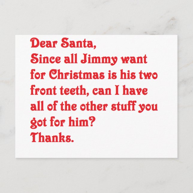 Sehr geehrter Santa Feiertagspostkarte (Vorderseite)