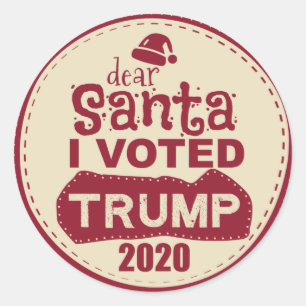 Sehr geehrter Santa I hat Trump 2020 gewählt Runder Aufkleber