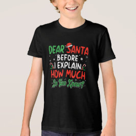 Sehr geehrter Santa I kann lustige Weihnachtskids Tri-Blend Shirt