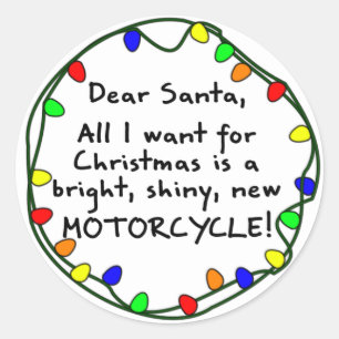 Sehr geehrter Santa Motorrad Runder Aufkleber