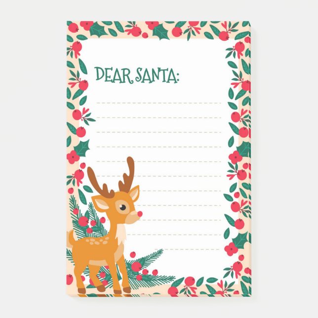 Sehr geehrter Santa Post-it Klebezettel (Vorderseite)