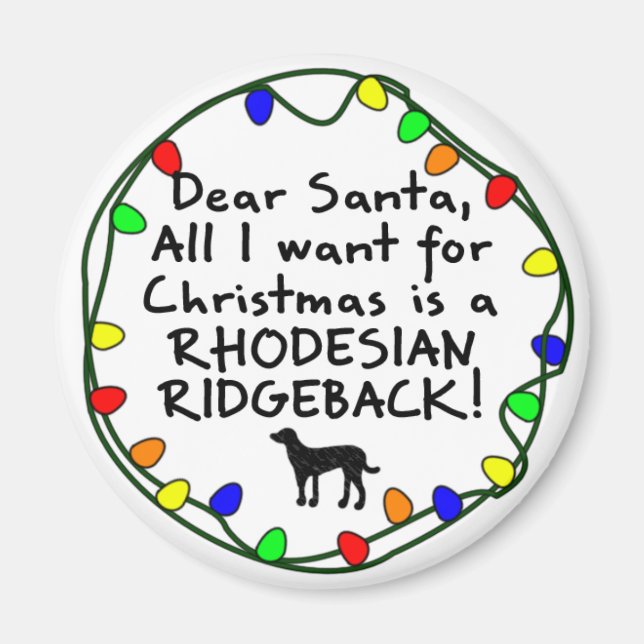 Sehr geehrter Santa Rhodesian Ridgeback Magnet (Vorne)