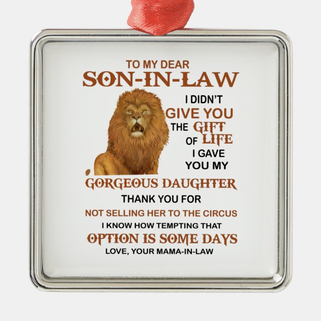 Sehr geehrter Schwiegersohn, ich habe dir nicht da Ornament Aus Metall (Vorne)