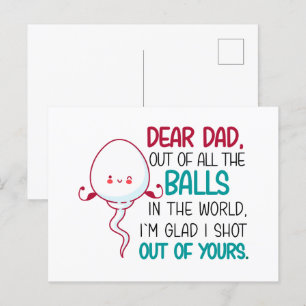 Sehr geehrter Vater, aus allen Balls der Welt Postkarte