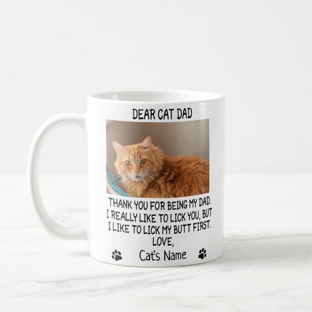 Sehr geehrter Vater, Personalisiertes Foto und Nam Kaffeetasse (Links)