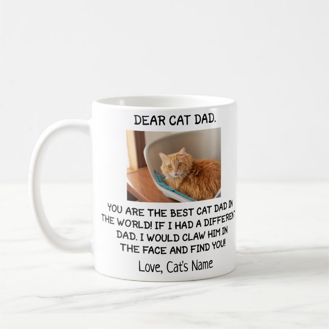 Sehr geehrter Vater, Personalisiertes Foto und Nam Kaffeetasse (Links)