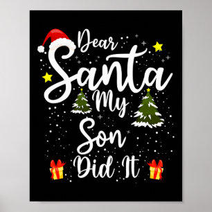 Sehr geehrter Weihnachtsmann, hat es sonniges Weih Poster
