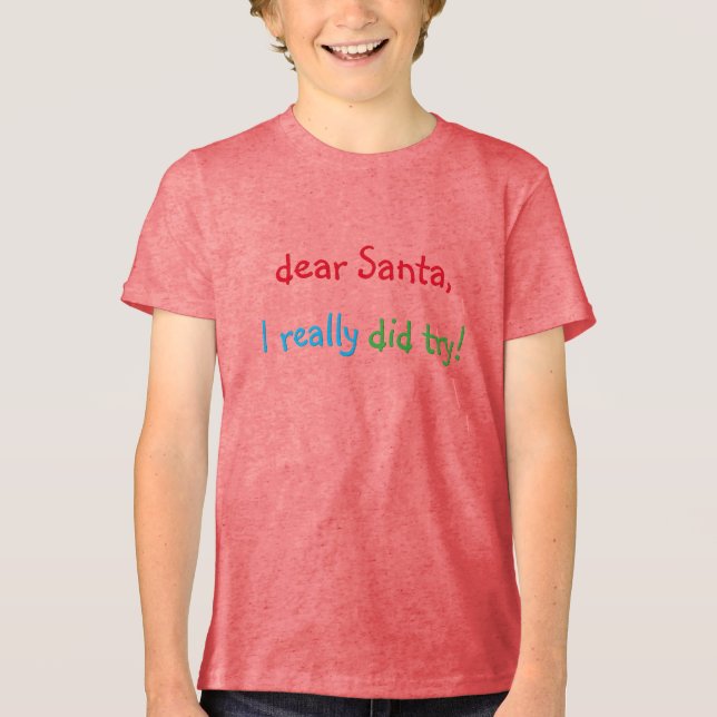 Sehr geehrter Weihnachtsmann, ich habe wirklich ei Tri-Blend Shirt (Vorderseite)