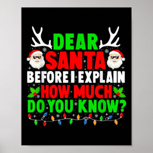 Sehr geehrter Weihnachtsmann ich kann lustige Weih Poster