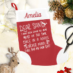 Sehr geehrter Weihnachtsmann Ich war ein guter, lu Kleiner Weihnachtsstrumpf<br><div class="desc">Sehr geehrter Weihnachtsmann Ich war ein guter lustiger Brief an Weihnachten Weihnachten Strumpf</div>