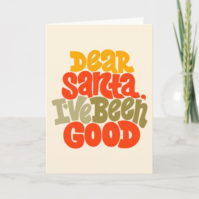 Sehr geehrter Weihnachtsmann - ich war ein gutes D Karte (Vorderseite)