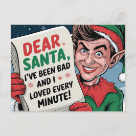 Sehr geehrter Weihnachtsmann, ich war ein schlecht Postkarte