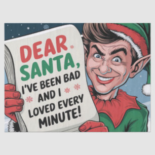 Sehr geehrter Weihnachtsmann, ich war ein schlecht Seidenpapier