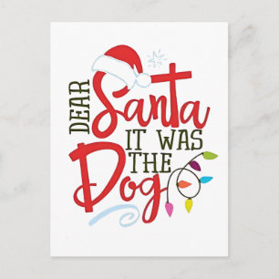 Sehr geehrter Weihnachtsmann war der Hund lustig Einladungspostkarte