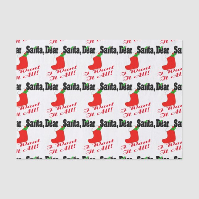 Sehr geehrtes Santa Tissue Paper Seidenpapier (Vorderseite)