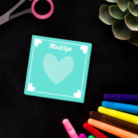 Sehr Girly Bright Türkis Weiße Herzen Ihren Namen