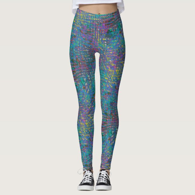 Sehr grau, verblasste Farbe raue Textur Leggings (Vorderseite)