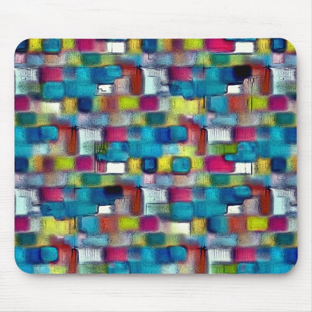 Sehr grobe Textur von bunten quadratischen Formen  Mousepad (Vorne)