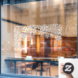 Sehr große Winterschneeflocken Business Shop Akzen Fensteraufkleber