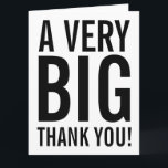 Sehr großes Dankeschön an die große Grußkarte Dankeskarte<br><div class="desc">Ein großes Dankeschön an die große Grußkarte mit modernen großen Schriftart auf hellen Hintergrund. Es ist bereit personalisiert zu sein und ist als Dankeschön für Freunde, Familie, Mutter, Vater, Lehrer, Krankenschwester, Chef, Mitarbeiter, Coach, Hochzeit, Brautparty oder Babydusche geeignet. Um diese Designvorlage zu bearbeiten, ändern Sie einfach den Text wie oben...</div>