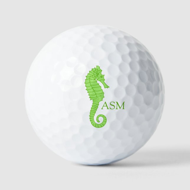 Sehr grüne Seepferdchen-Golfbälle Golfball (Vorderseite)