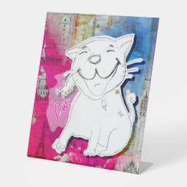 Sehr gute Nachrichten Katze Sockelschild