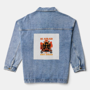 Sehr Halloween Angst einflössendes Haus Kürbisse_1 Jeansjacke