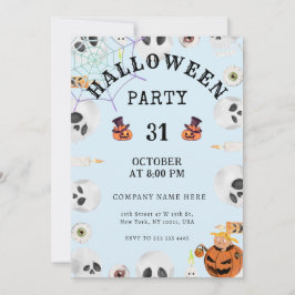 Sehr hellpastellblaues Halloween Business-Party Einladung