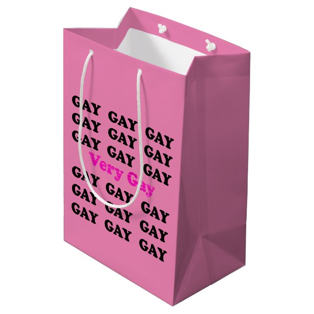 Sehr homosexuelle Geschenk-Tasche Mittlere Geschenktüte (Rückseite Schrägansicht)