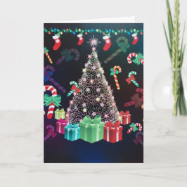 Sehr Hübsch dekorierte Weihnachtsbaumkarte Feiertagskarte
