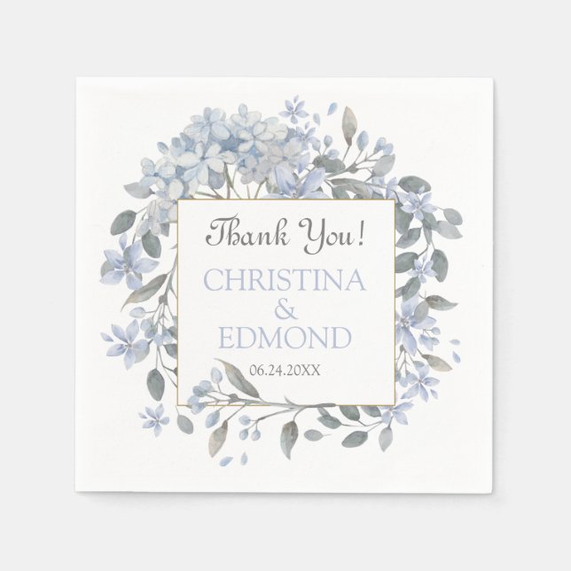 Sehr Hübsche Boho Floral Wedding Vielen Dank Serviette (Vorderseite)